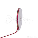 1/4" Satin With Gold Edge Ribbon - 50 Yards (Wine)