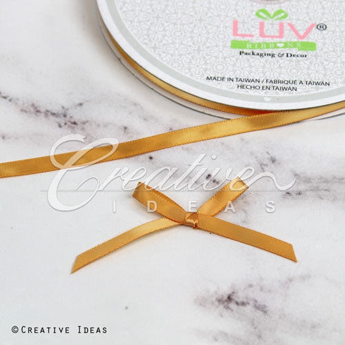 1/4" Single Face Satin Ribbon - 100 Yards (Antique Gold)