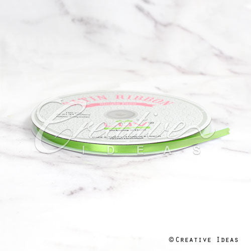 1/4" Single Face Satin Ribbon - 100 Yards (Apple Green)