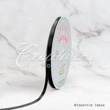 1/4" Single Face Satin Ribbon - 100 Yards (Black)