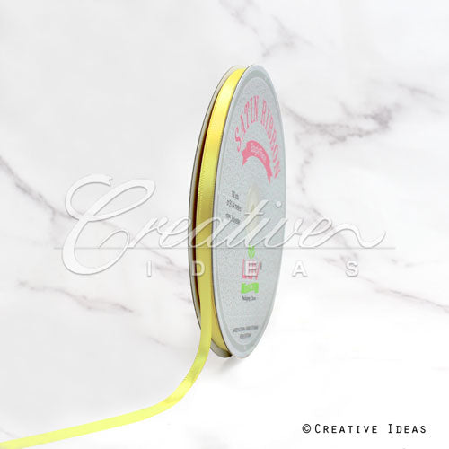 1/4" Single Face Satin Ribbon - 100 Yards (Canary)
