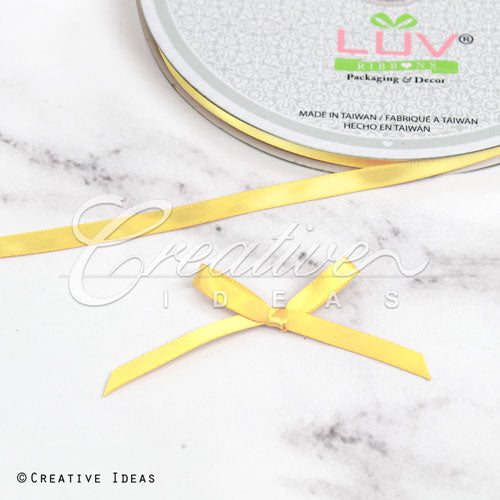 1/4" Single Face Satin Ribbon - 100 Yards (Canary)