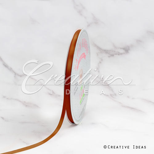 1/4" Single Face Satin Ribbon - 100 Yards (Copper)