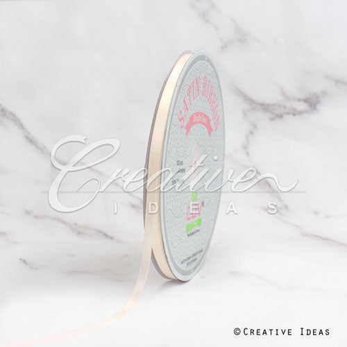 1/4" Single Face Satin Ribbon - 100 Yards (Ivory)