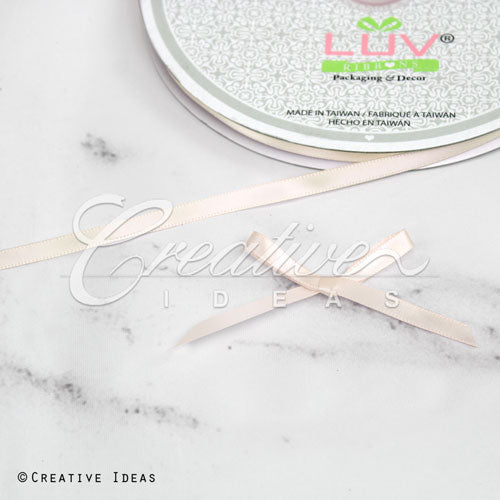 1/4" Single Face Satin Ribbon - 100 Yards (Ivory)