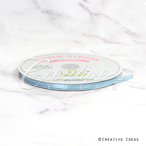 1/4" Single Face Satin Ribbon - 100 Yards (Light Blue)