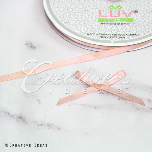 1/4" Single Face Satin Ribbon - 100 Yards (Light Peach)