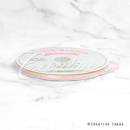1/4" Single Face Satin Ribbon - 100 Yards (Light Peach)