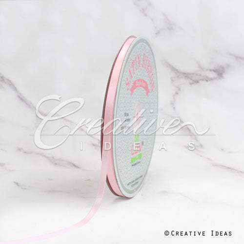 1/4" Single Face Satin Ribbon - 100 Yards (Light Pink)
