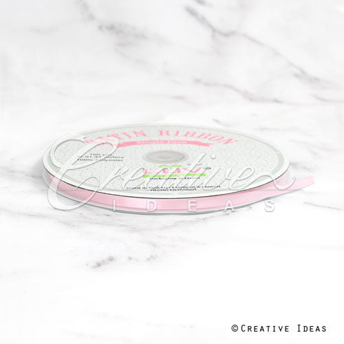 1/4" Single Face Satin Ribbon - 100 Yards (Light Pink)
