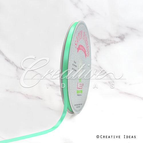 1/4" Single Face Satin Ribbon - 100 Yards (Mint Green)