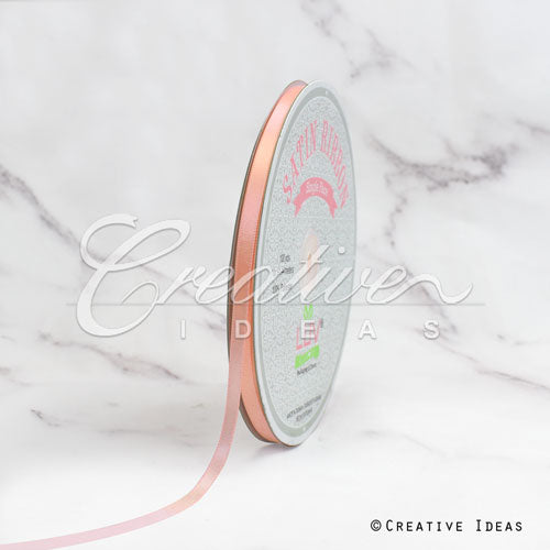 1/4" Single Face Satin Ribbon - 100 Yards (Peach)