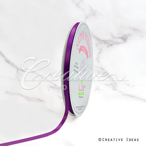 1/4" Single Face Satin Ribbon - 100 Yards (Plum)