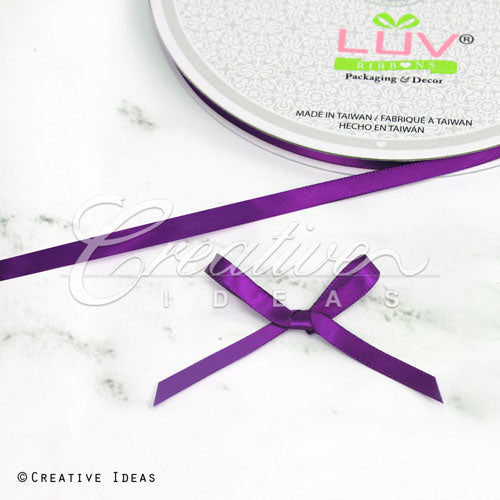 1/4" Single Face Satin Ribbon - 100 Yards (Plum)