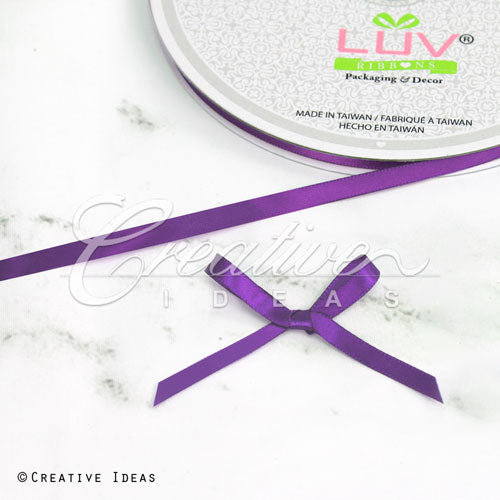 1/4" Single Face Satin Ribbon - 100 Yards (Purple)