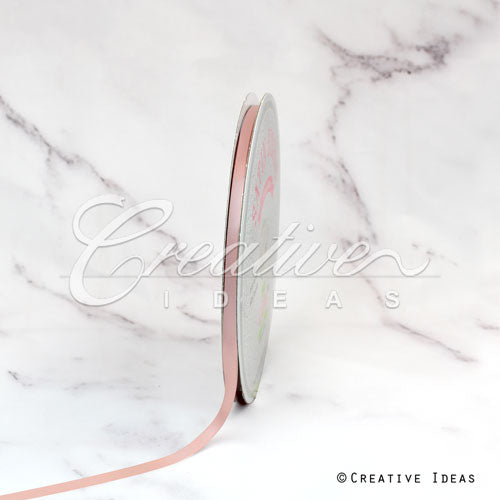 1/4" Single Face Satin Ribbon - 100 Yards (Rose Gold)