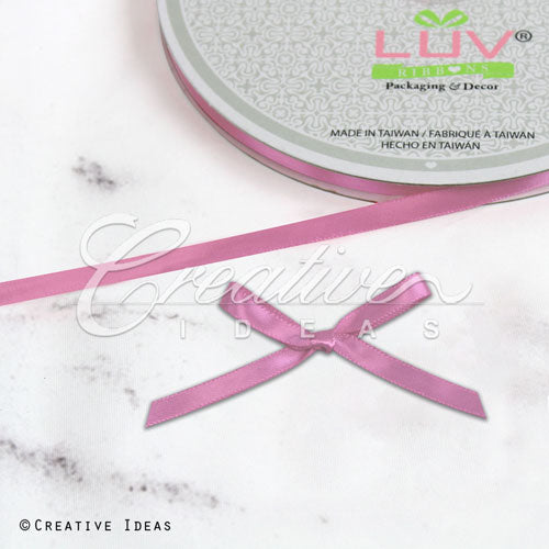 1/4" Single Face Satin Ribbon - 100 Yards (Rosy Mauve)