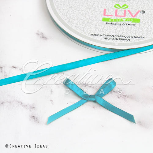 1/4" Single Face Satin Ribbon - 100 Yards (Turquoise)