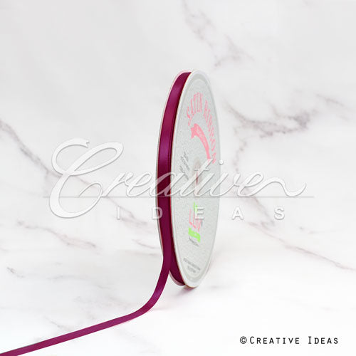 1/4" Single Face Satin Ribbon - 100 Yards (Wine)
