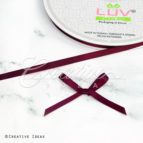 1/4" Single Face Satin Ribbon - 100 Yards (Wine)