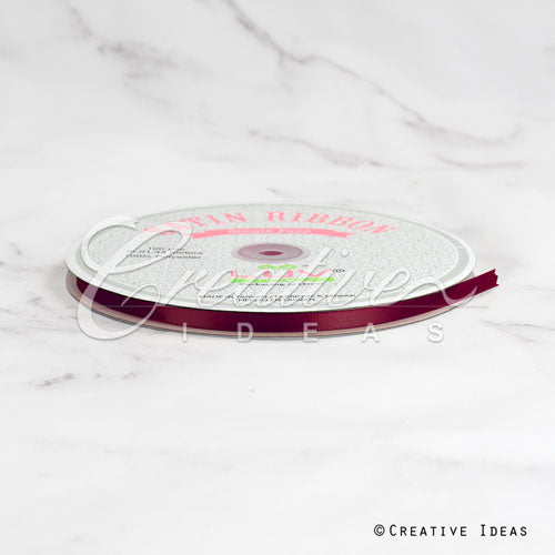 1/4" Single Face Satin Ribbon - 100 Yards (Wine)