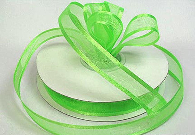 1.5"x25 yards Apple Green Organza Satin Edge Gift Ribbon