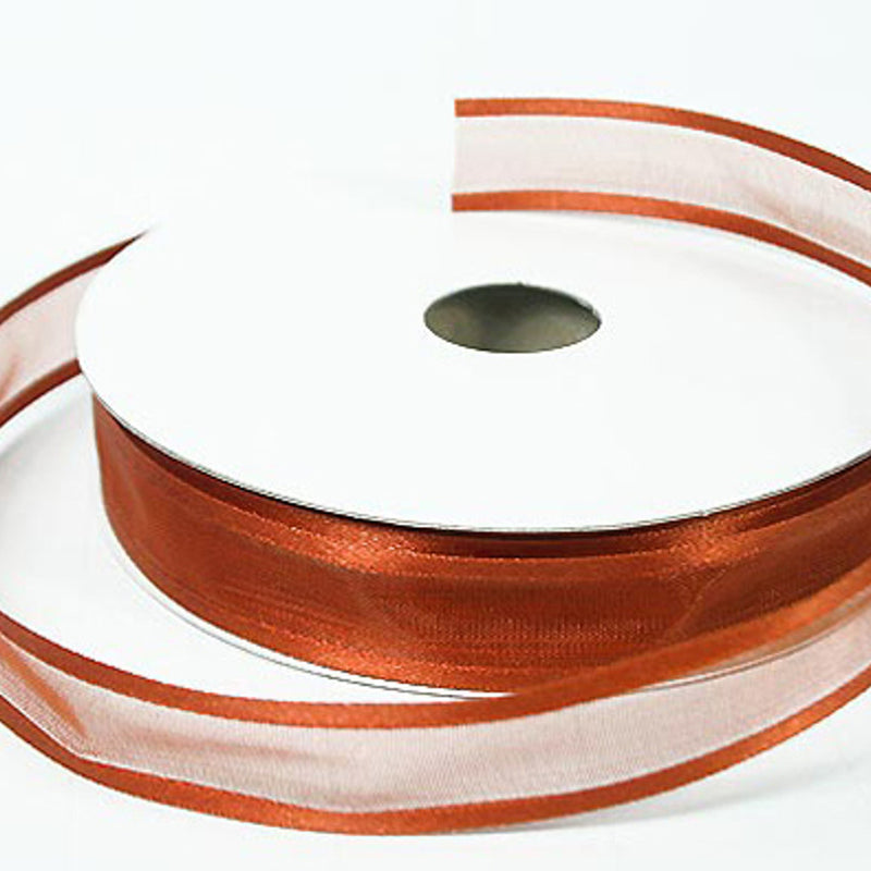 1.5"x25 yards Copper Organza Satin Edge Gift Ribbon
