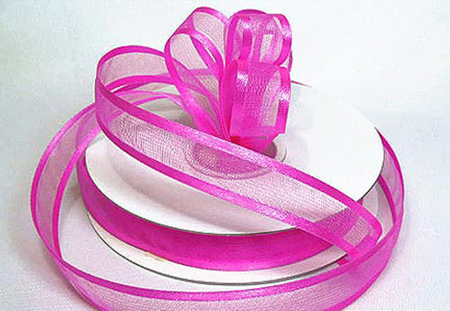 1.5"x25 yards Fuchsia Organza Satin Edge Gift Ribbon