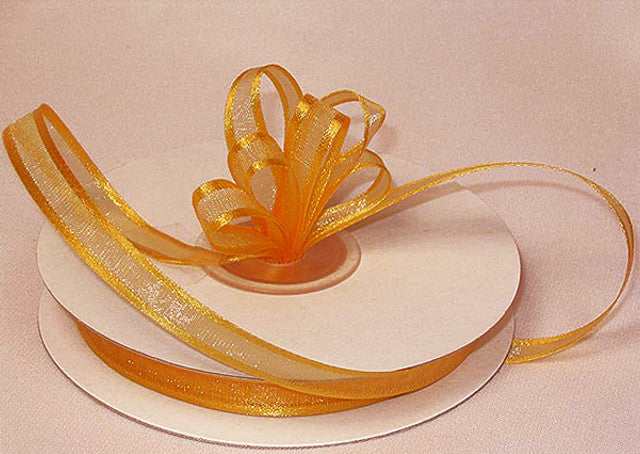 1.5"x25 yards Gold Yellow Organza Satin Edge Gift Ribbon