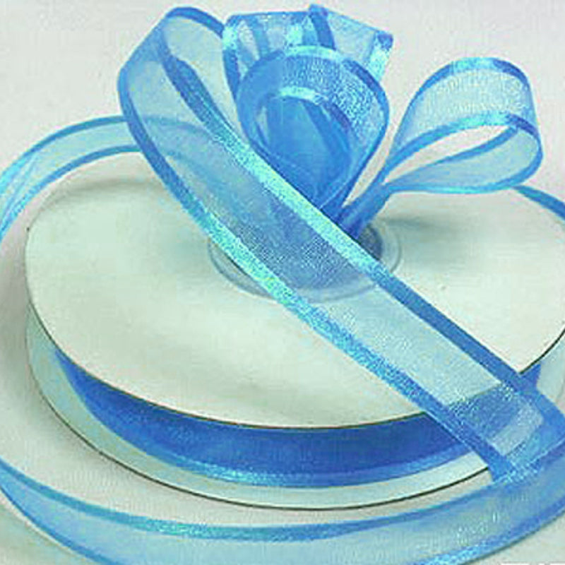 1.5"x25 yards Blue Organza Satin Edge Gift Ribbon