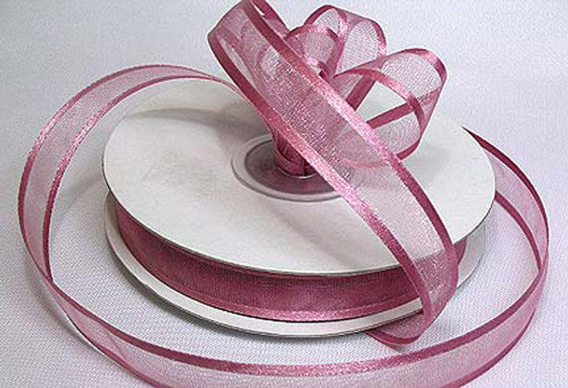 1.5"x25 yards Mauve Organza Satin Edge Gift Ribbon