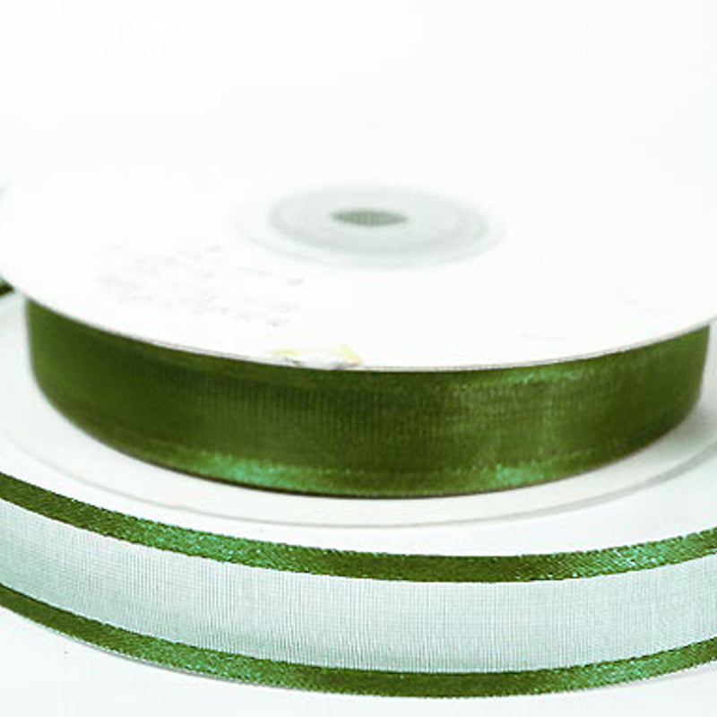 1.5"x25 yards Olive Organza Satin Edge Gift Ribbon