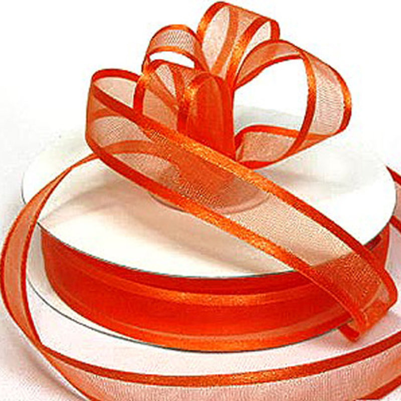 1.5"x25 yards Orange Organza Satin Edge Gift Ribbon