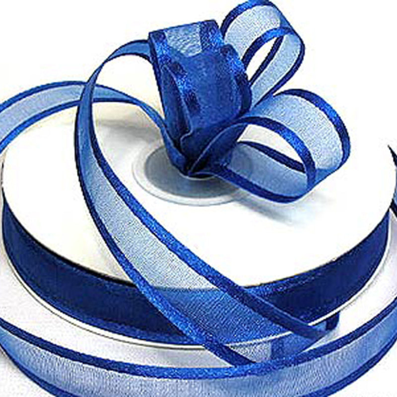 1.5"x25 yards Royal Blue Organza Satin Edge Gift Ribbon