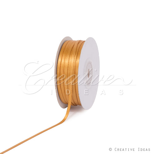 1/8" Double Face Satin Ribbon - 100 Yards (Antique Gold)