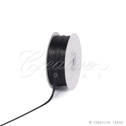 1/8" Double Face Satin Ribbon - 100 Yards (Black)