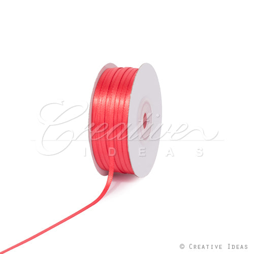 1/8" Double Face Satin Ribbon - 100 Yards (Coral)