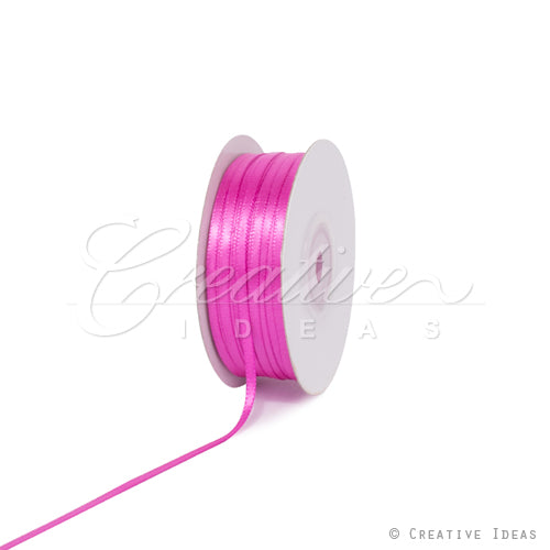 1/8" Double Face Satin Ribbon - 100 Yards (Fuchsia)