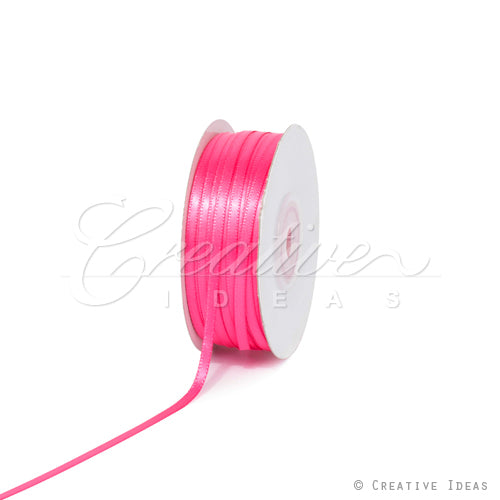 1/8" Double Face Satin Ribbon - 100 Yards (Hot Pink)