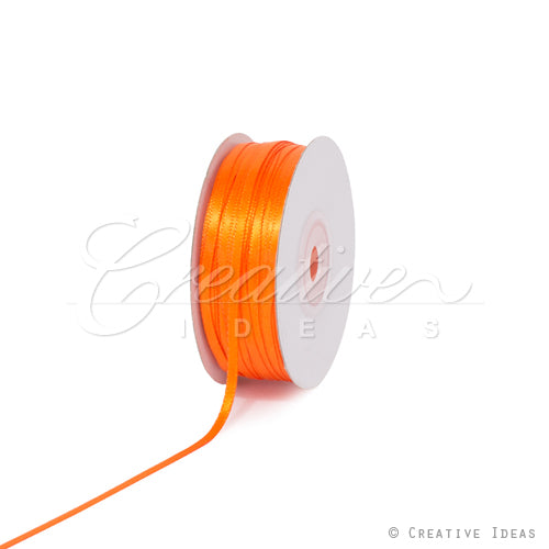 1/8" Double Face Satin Ribbon - 100 Yards (Orange)