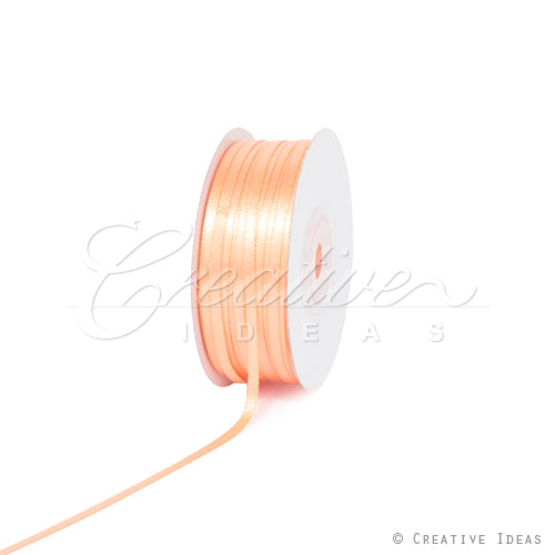 1/8" Double Face Satin Ribbon - 100 Yards (Peach)