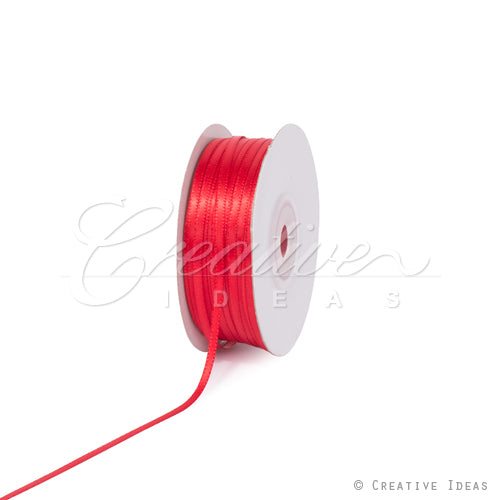 1/8" Double Face Satin Ribbon - 100 Yards (Red)