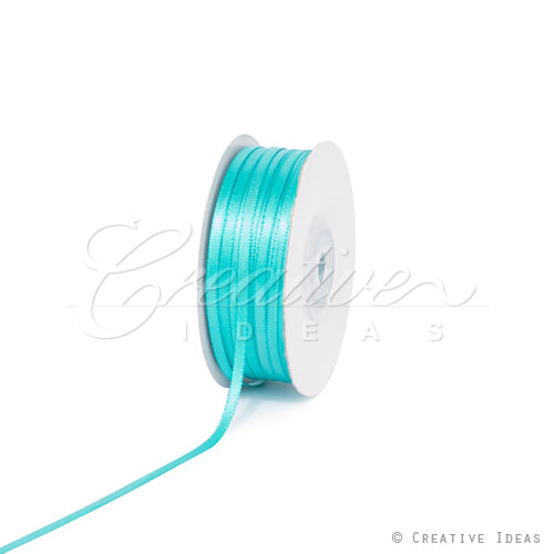 1/8" Double Face Satin Ribbon - 100 Yards (Tropic Blue)