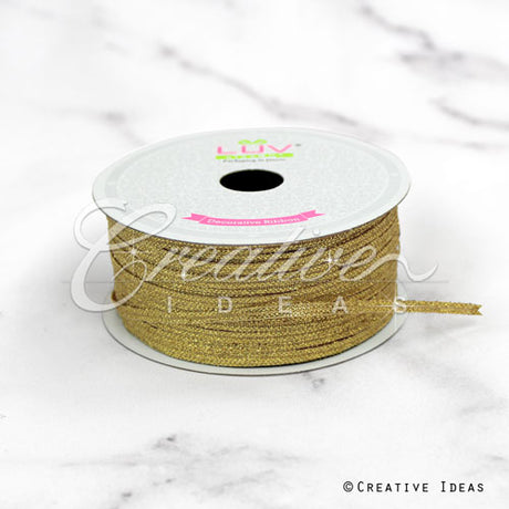 1/8" Metallic Taffeta - 100 Yards (Gold)