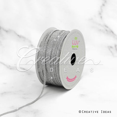 1/8" Metallic Taffeta - 100 Yards (Silver)