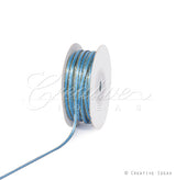 1/8" Satin With Gold Edge Ribbon - 50 Yards (Antique Blue)