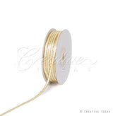 1/8" Satin With Gold Edge Ribbon - 50 Yards (Baby Maize)
