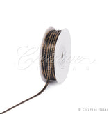 1/8" Satin With Gold Edge Ribbon - 50 Yards (Black)