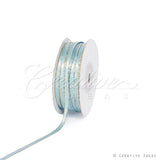 1/8" Satin With Gold Edge Ribbon - 50 Yards (Blue Mist)