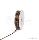 1/8" Satin With Gold Edge Ribbon - 50 Yards (Brown)